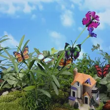 🛍 Набор из 18 шт. искусственных бабочек для сада и двора, горшок, красочные причудливые бабочки, декор для улицы